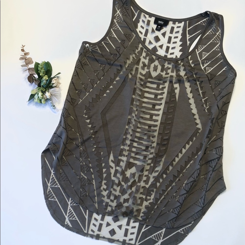 Mossimo Olive green sheer tank top • medium •